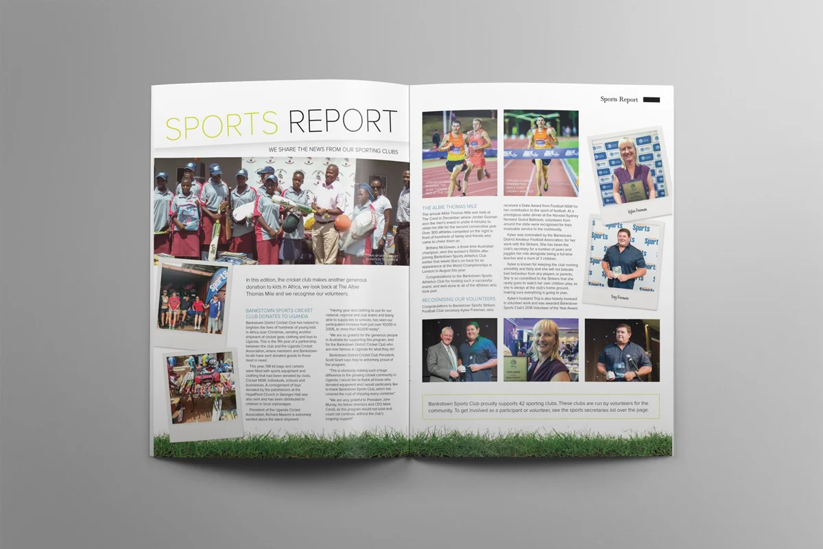 Bankstown Sports Magazine Design