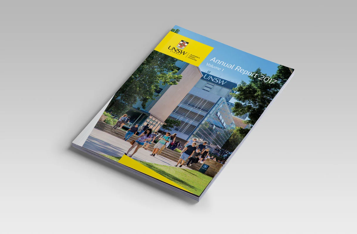 UNSW Annual Report Magazine Design Review Financials Publication Fresco Creative Surry Hills Graphic Icons Charts Tables University of New South Wales Financial Statements