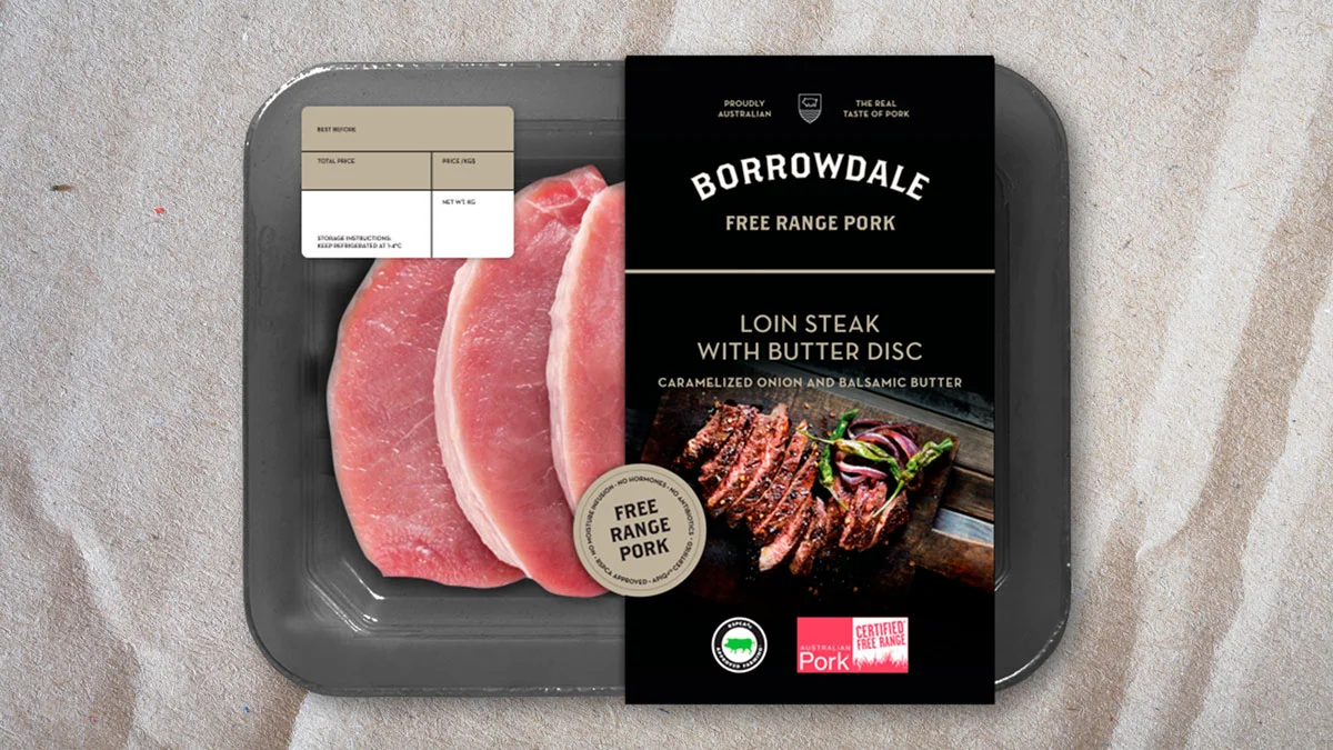 Arcadian Meat Co Borrowdale Free Range Pork Packaging Cardboard Sleeve and Label and Knife Design Concepting Graphic Fresco Creative Surry Hills Sydney Supermarket FMCG