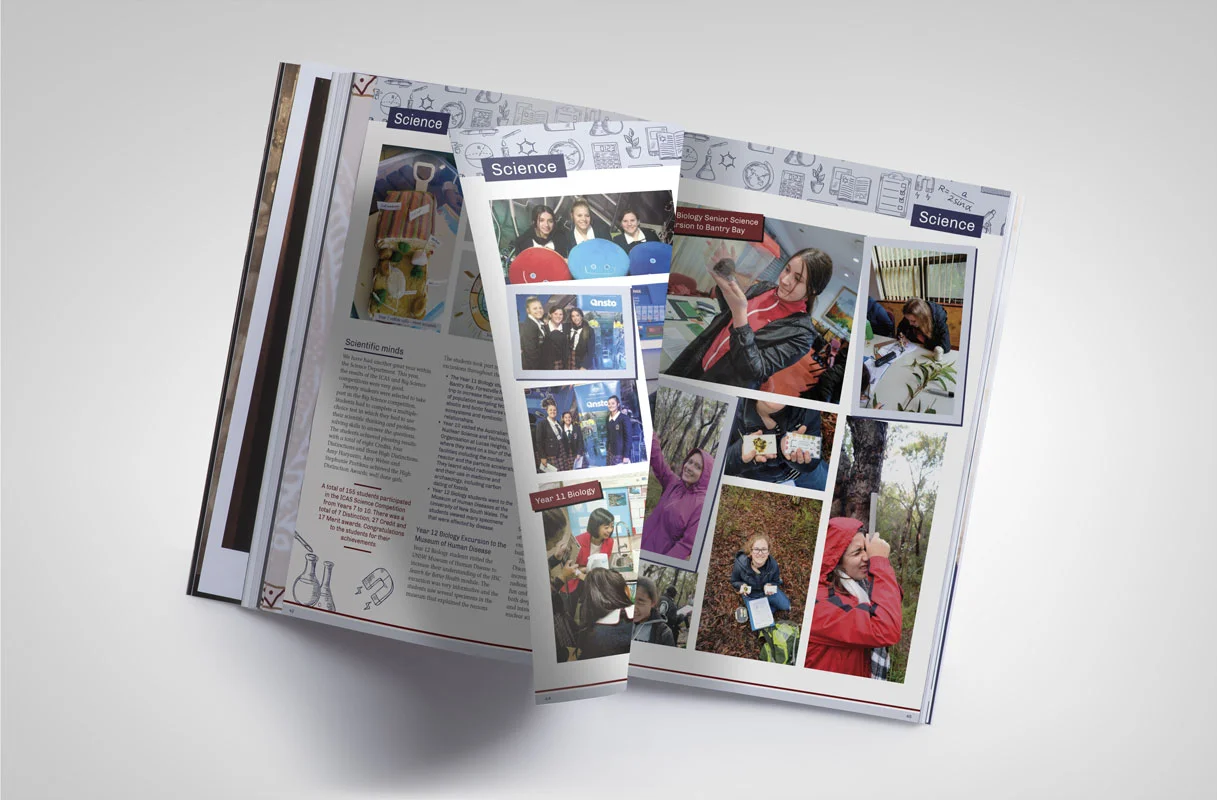 Tangara School for Girls Yearbook Design Graphic Colour-coding Publication Printing Print Series Annual Fresco Creative Sydney Surry Hills