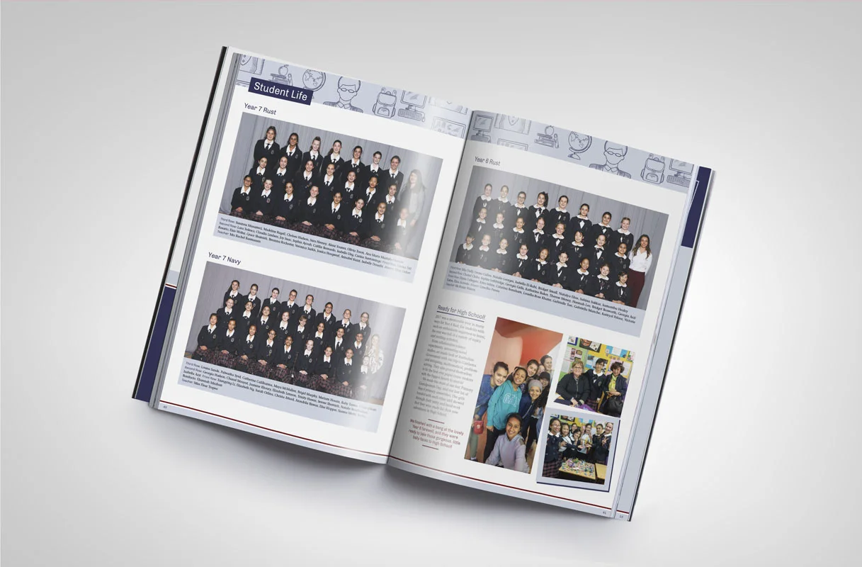 Tangara School for Girls Yearbook Design Graphic Colour-coding Publication Printing Print Series Annual Fresco Creative Sydney Surry Hills