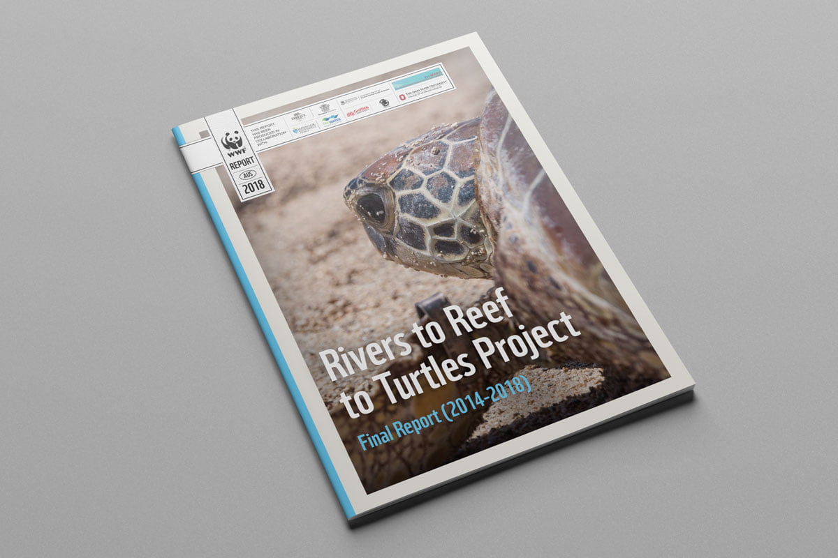 WWF Australia – Rivers to Reef to Turtles 2014-2018 Scientific Academic Results Report Reporting QLD Government Design Graphic Publication Printing Print Research Fresco Creative Sydney Surry Hills