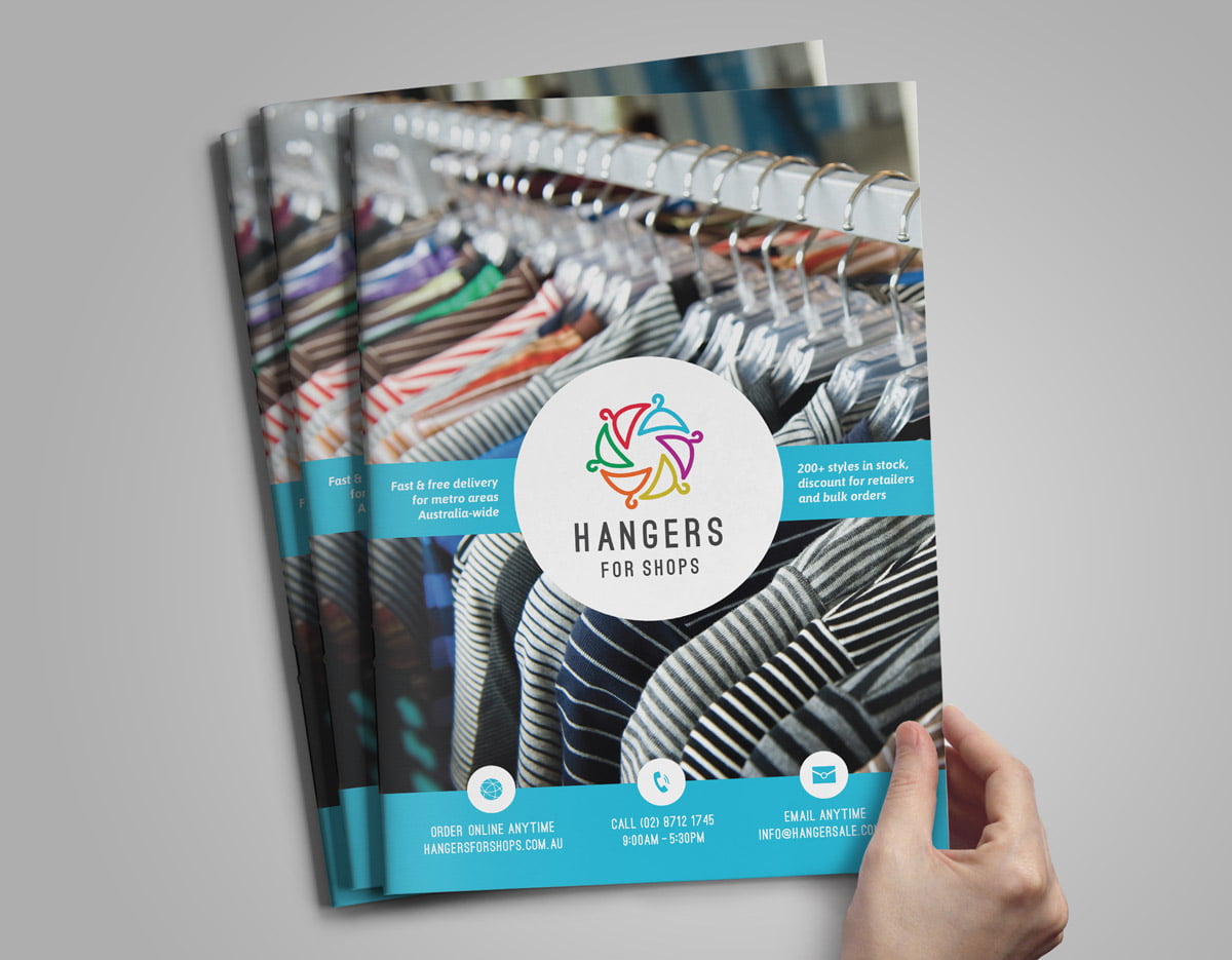 Hangers for Shops Product Catalogue Graphic Design Navigation Colour-coding Publication Brochure Product Fresco Creative Surry Hills Sydney
