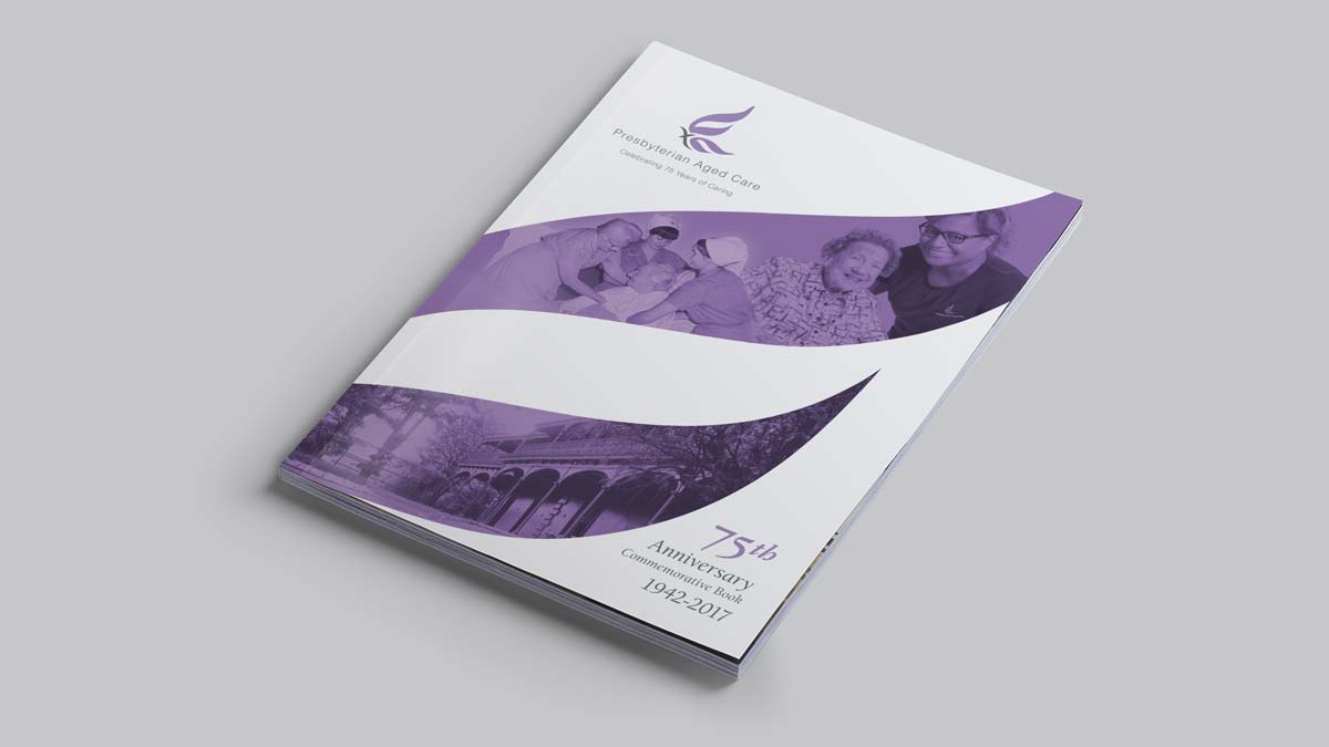 Presbyterian Aged Care 75th Anniversary Publication Design Fresco Creative Graphic Design Surry Hills Hisotric Brochure Coffee Table Book Timeline Over the Years