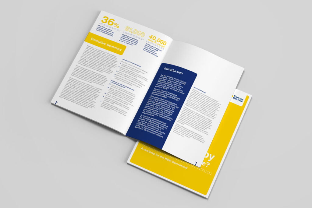Healthcare Cancer Council Improving Radiotherapy Brochure Information Pack Booklet Graphic Design Publication Patient Handbook