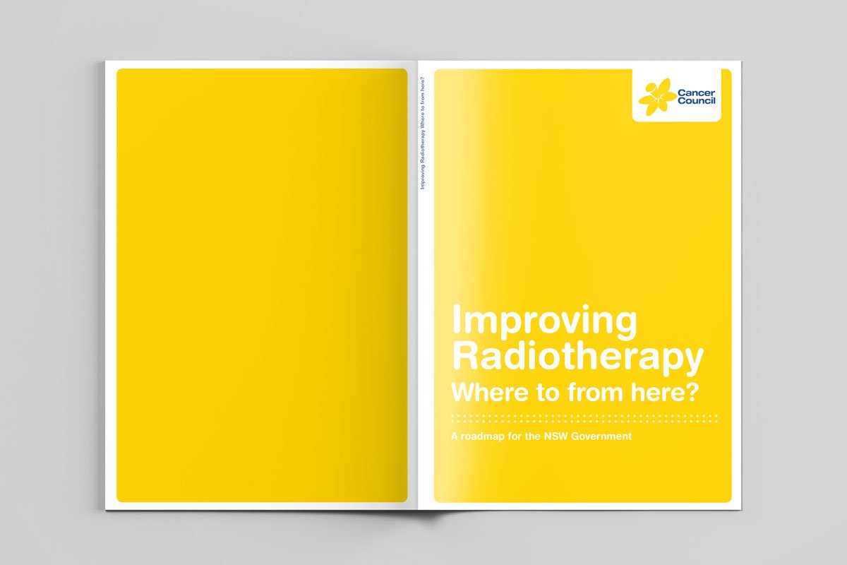 Cancer Council Improving Radiotherapy Brochure Information Pack Booklet Graphic Design Publication Patient Handbook Graphs Tables Charts Statistics NSW Government
