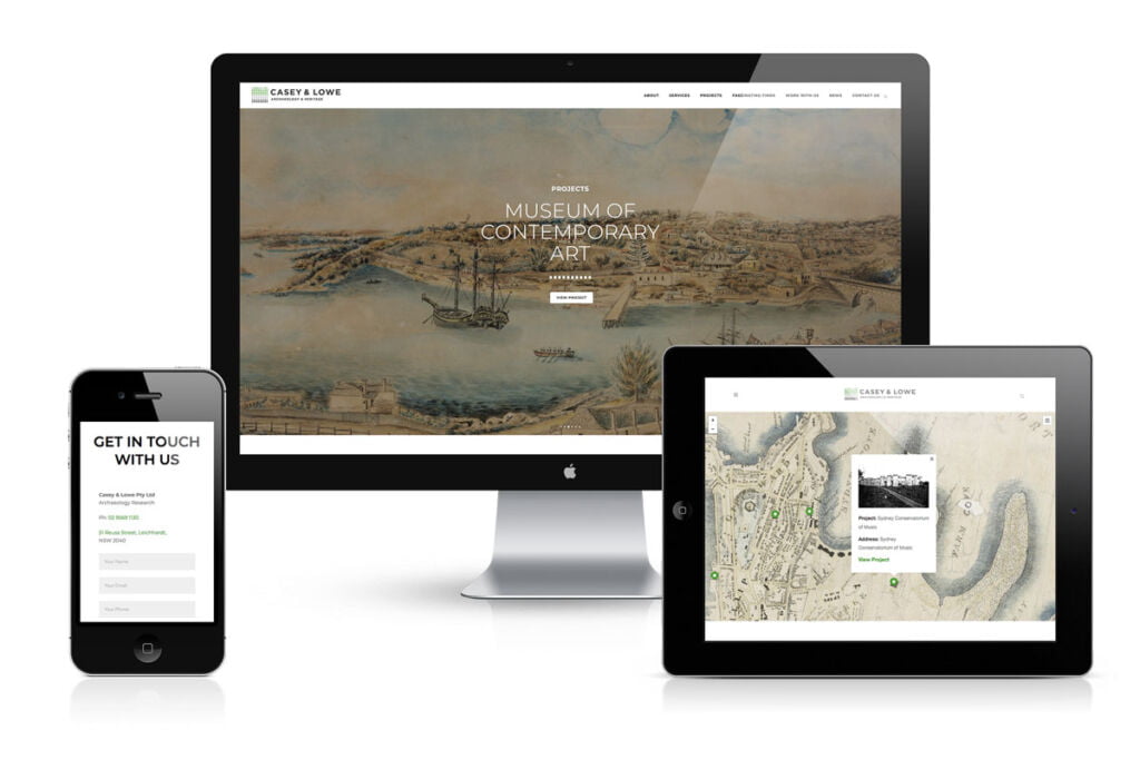 Casey & Lowe Archeology & Heritage website design Development wordpress graphic responsive sydney surry hills fresco creative