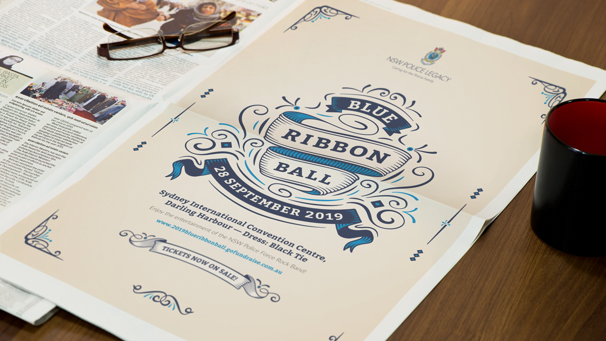Blue Ribbon Ball Event Graphic Design