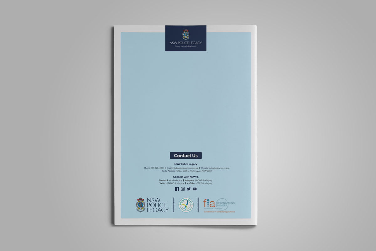 NSW Police Legacy Annual Report Graphic Design Fresco Creative Branding Publication Financial Report