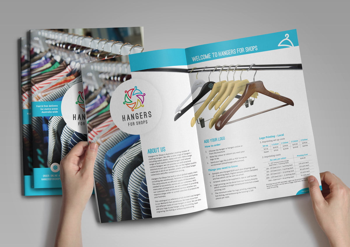 Hangers for Shops Product Catalogue Graphic Design Navigation Colour-coding Publication Brochure Product