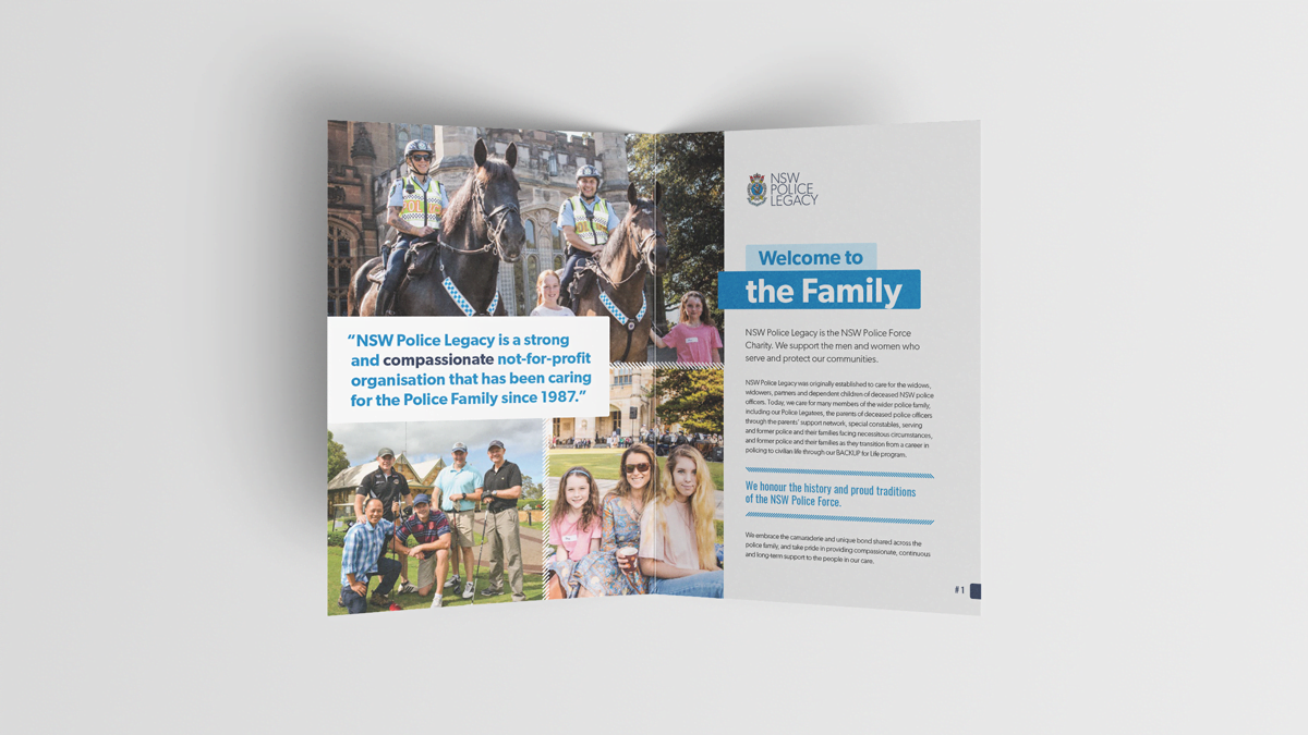 NSW Police Legacy - Caring for the Police Family A5 Brochure - brochure design Sydney