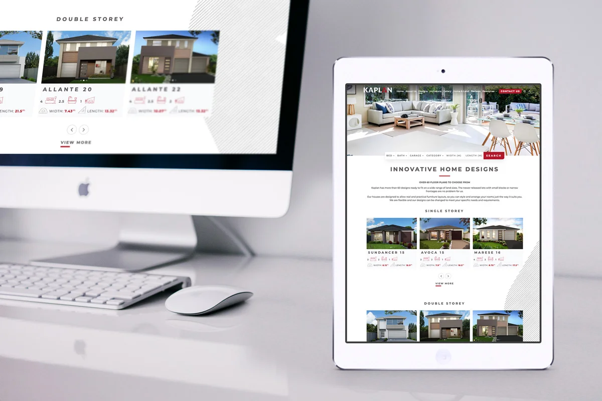 Kaplan Homes Website Refresh iPad