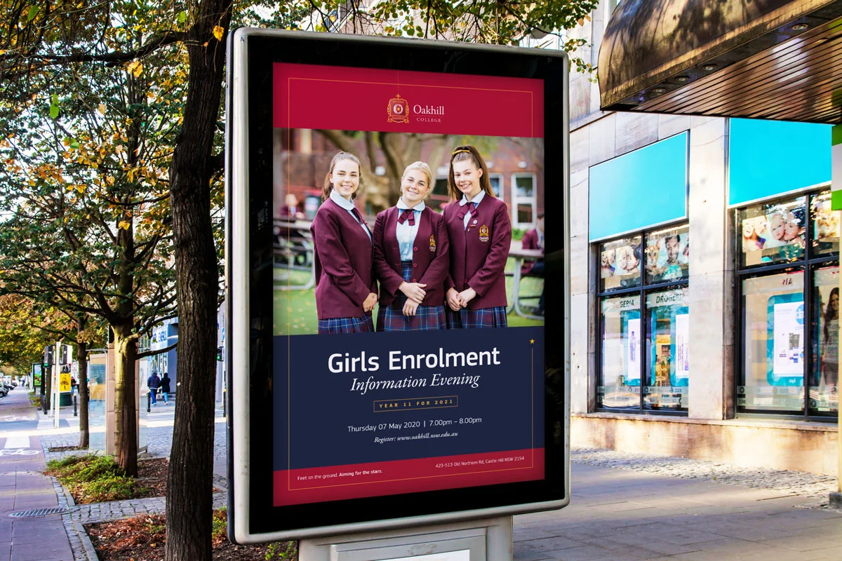 Oakhill College Outdoor Advertising Design Media Buying Graphic Design