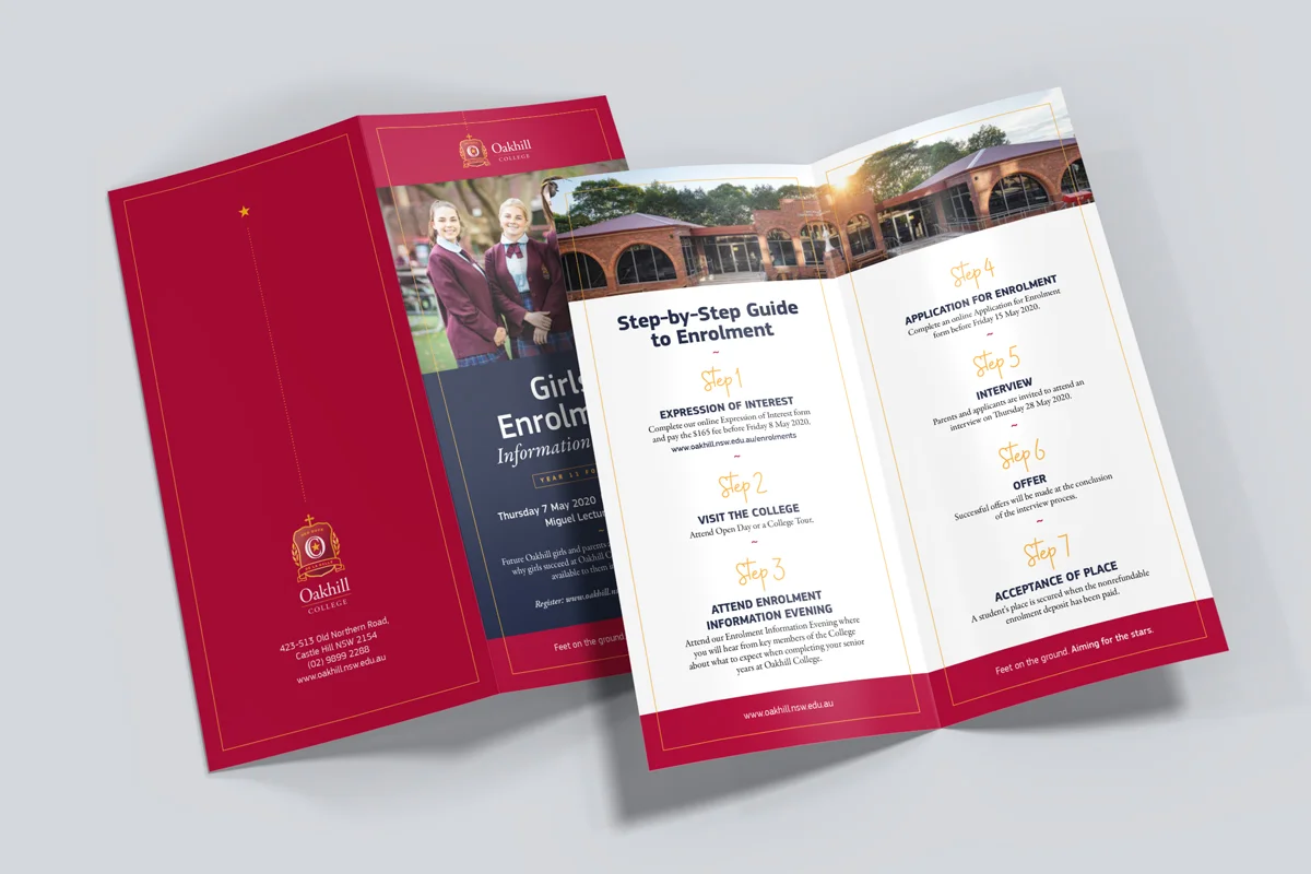 Oakhill College DL 4pp Flyer Design