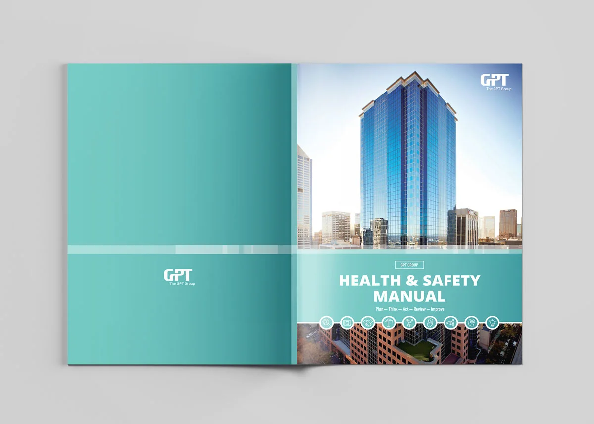 GPT Group Health and Safety Manual Procedure Graphic Design Appendices Training Deck Presentation Checklist Form Design Infographics tear-out posters