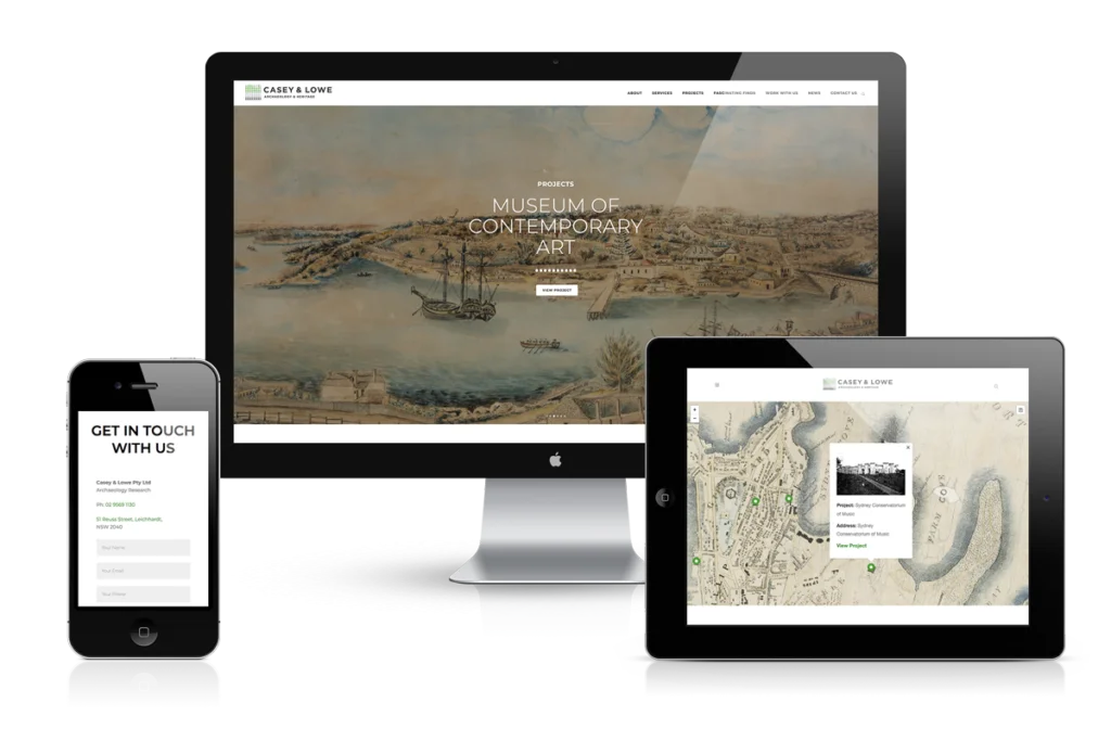 Casey & Lowe Archeology & Heritage website design Development wordpress graphic responsive sydney surry hills fresco creative