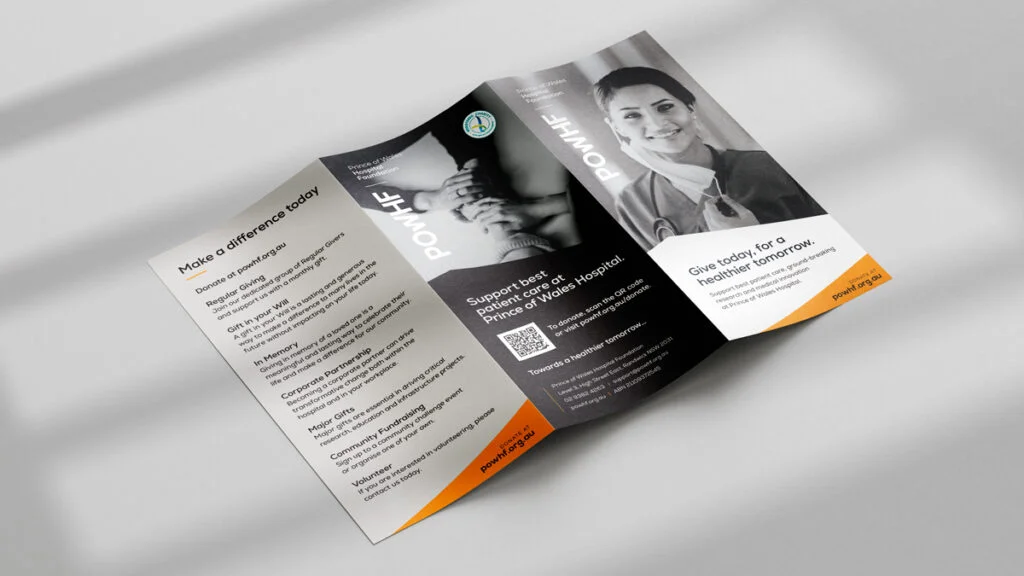 Prince of Wales Hospital Foundation DL Flyer 6 Panel design by Fresco Creative