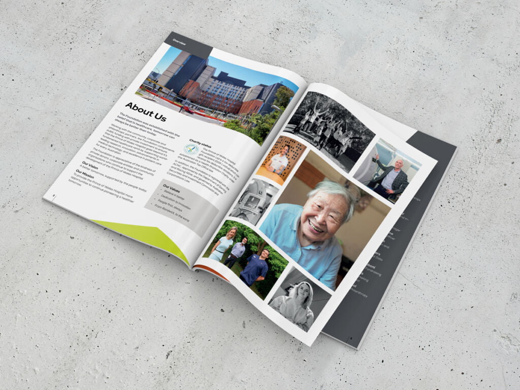 Prince Of Wales Hospital Foundation Impact Report 2022 Graphic Design Service by Fresco Creative