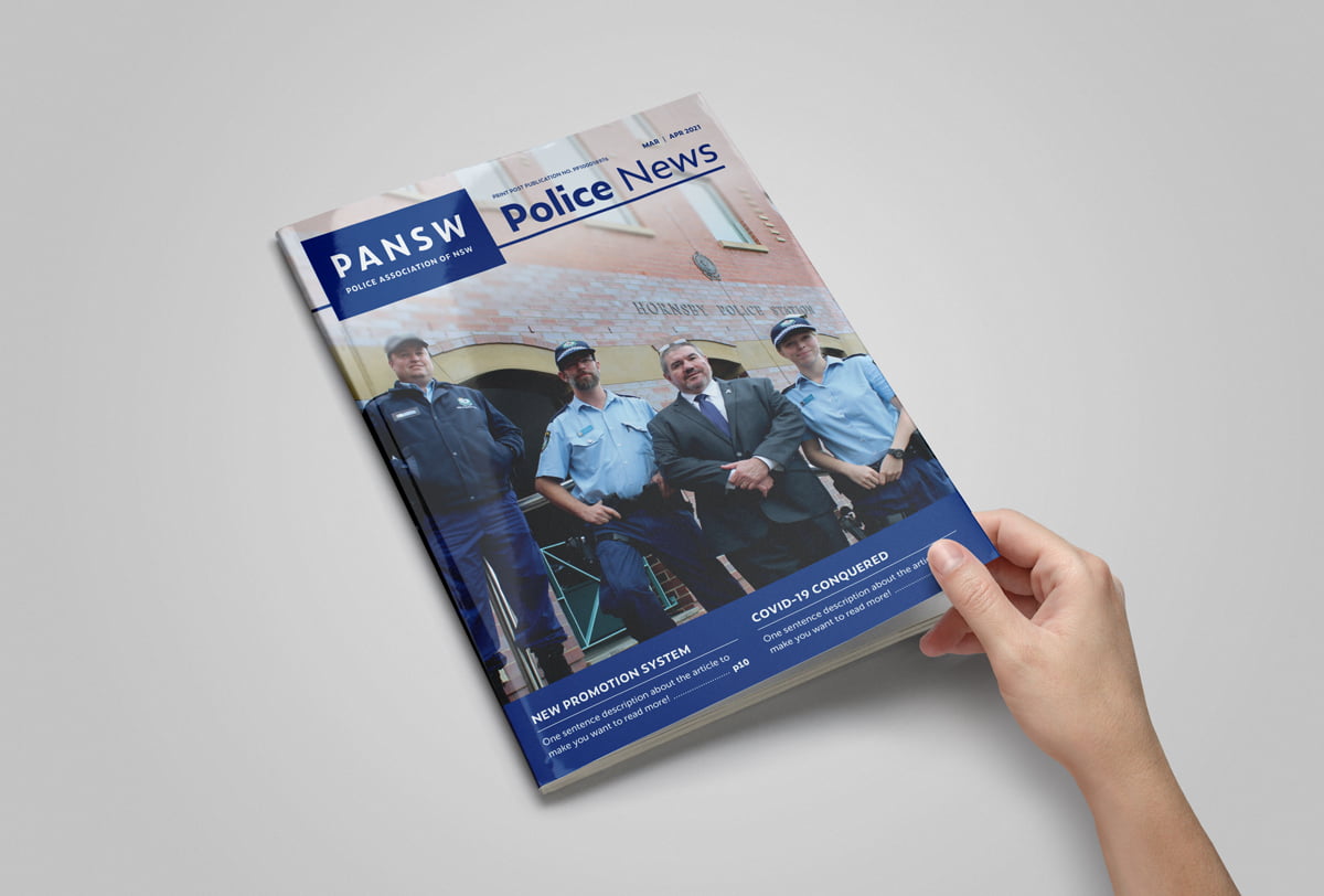 Police Association NSW Police News Magazine Masthead Design
