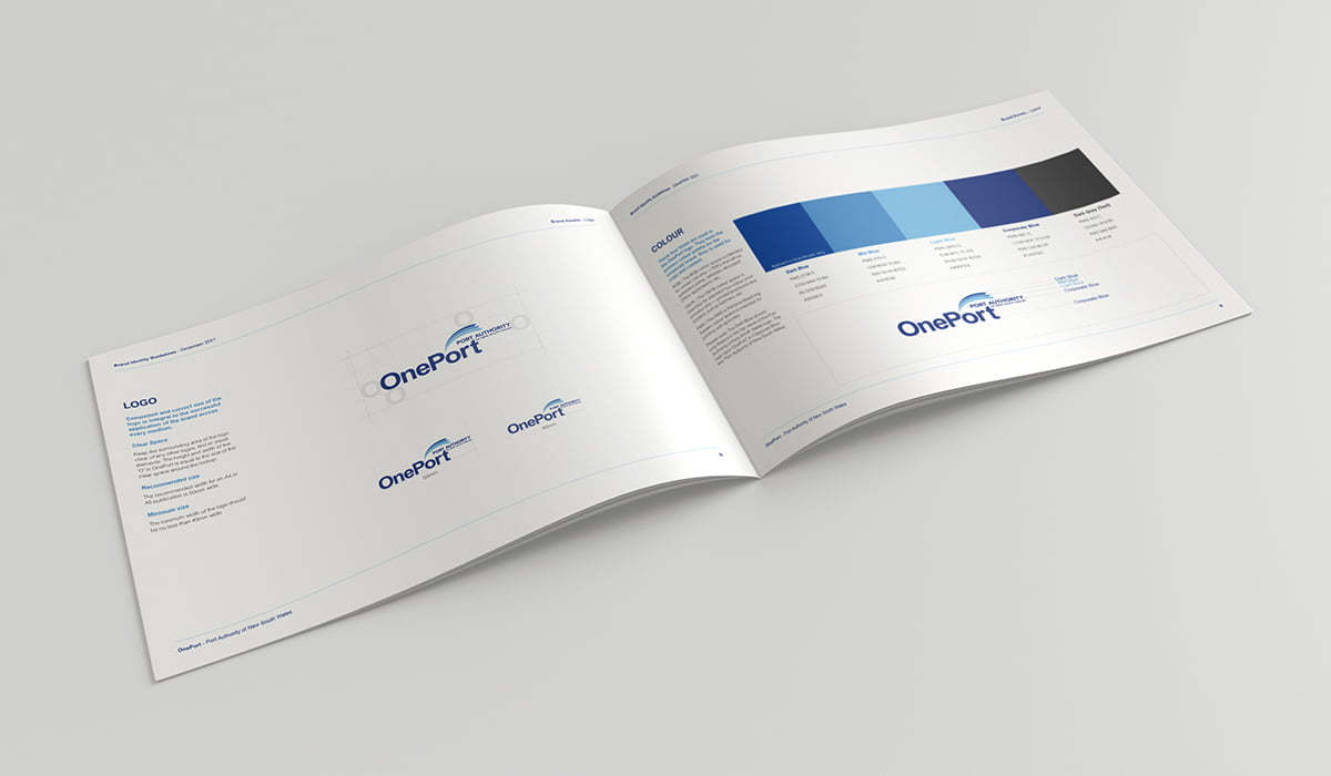 OnePort Brand Guidelines Graphic Design Services by Fresco Creative