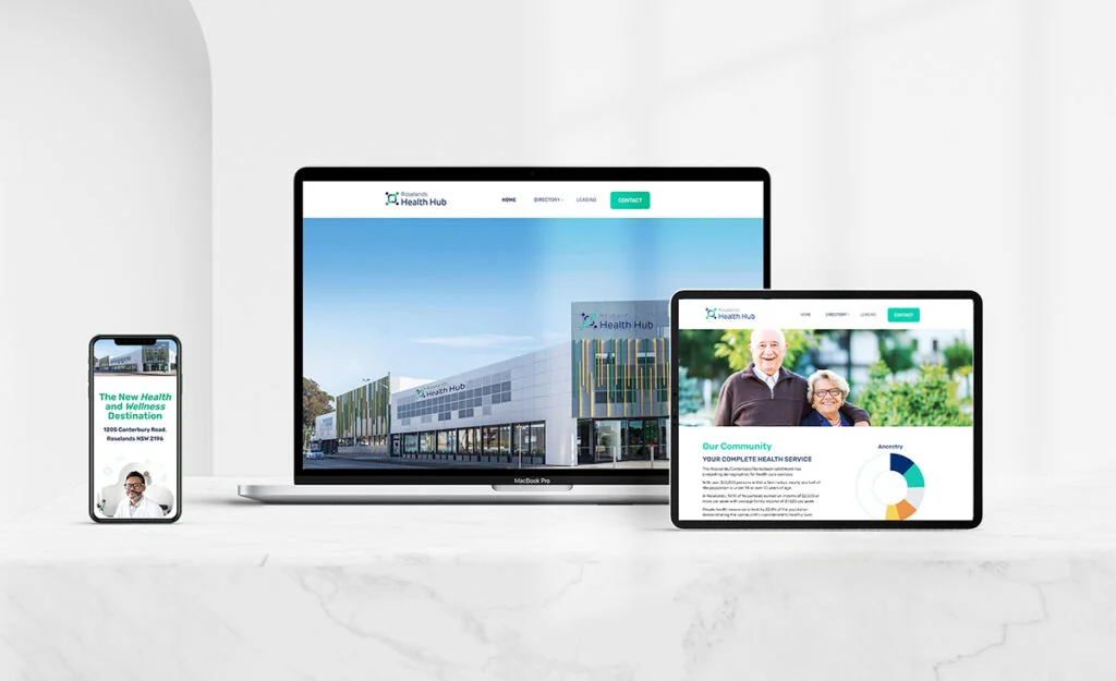 Roselands Health Hub Website Graphic Design Services by Fresco Creative