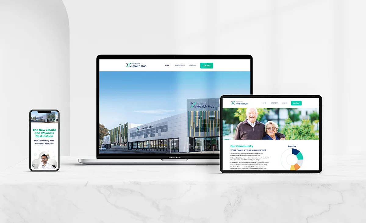 Roselands Health Hub Website Graphic Design Services by Fresco Creative