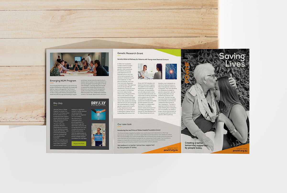 Prince Of Wales Hospital Foundation Autumn Newsletter 2022 Graphic Design Service by Fresco Creative