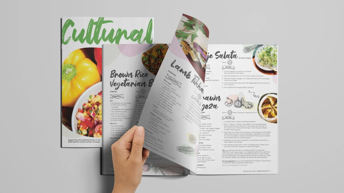 Healthy Kids Association Recipe Book Graphic Design Services by Fresco Creative