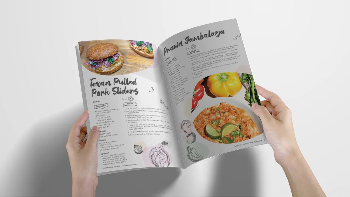Healthy Kids Association Recipe Book Graphic Design Services by Fresco Creative