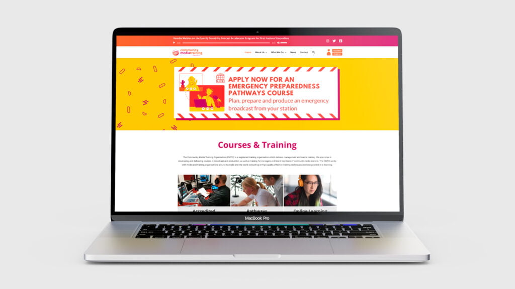 Community Media and Training Organisation Website Design by Fresco Creative