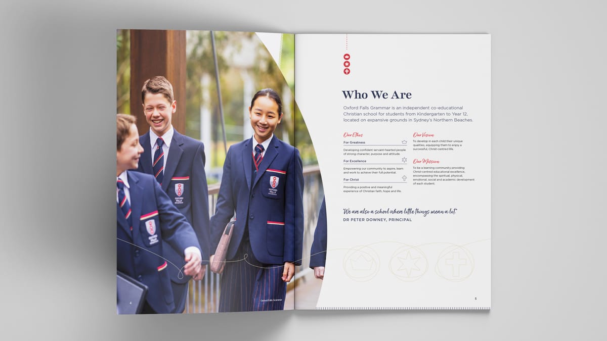 Oxford Falls Grammar School Prospectus Brochure and Folder Design