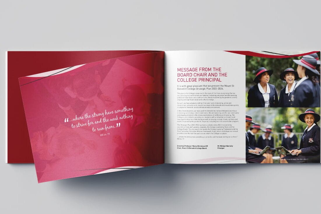 Mount St Benedict Brochure Graphic Design Services By Fresco Creative