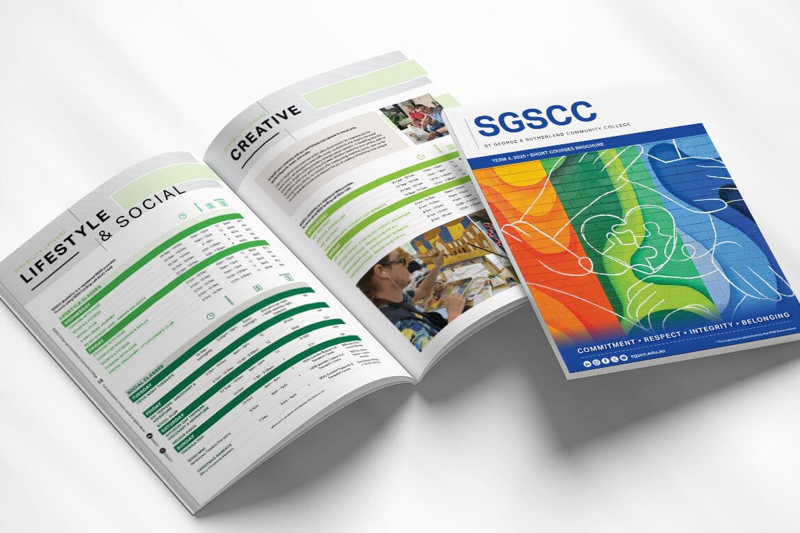 St George & Sutherland Community College Course Brochure Graphic Design Services by Fresco Creative