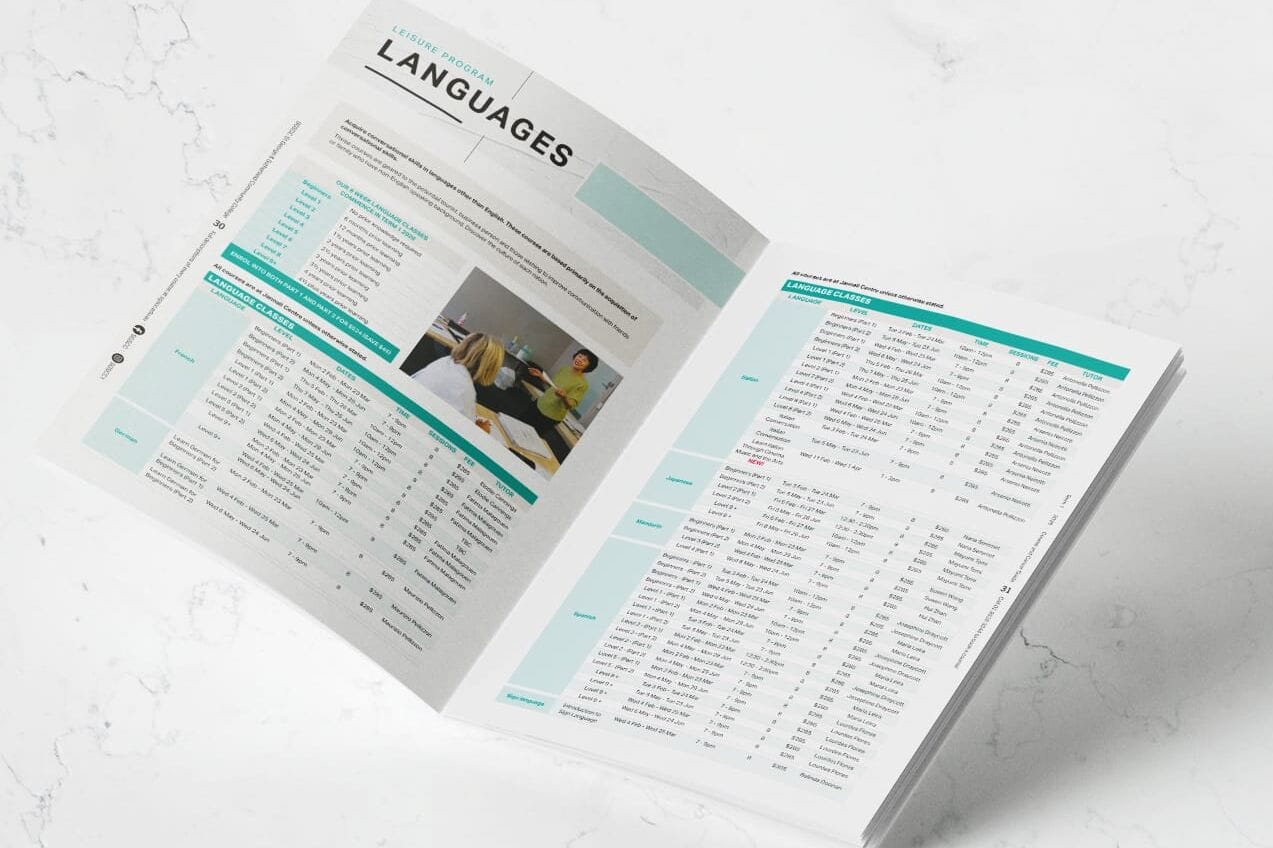 St George & Sutherland Community College Course Brochure Graphic Design Services by Fresco Creative