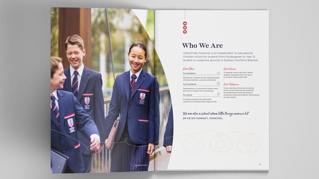 Oxford Falls Grammar School Prospectus Brochure and Folder Design